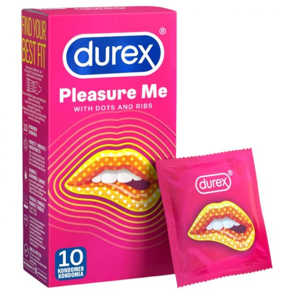 Durex Pleasure Me - prezervative cu nervuri și puncte (10 bucăți)