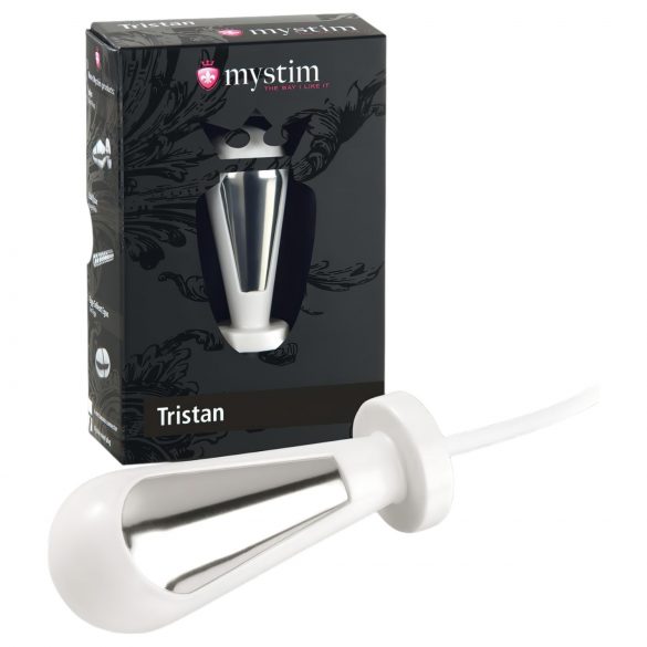 mystim Tristan - dildo electro conic (alb)