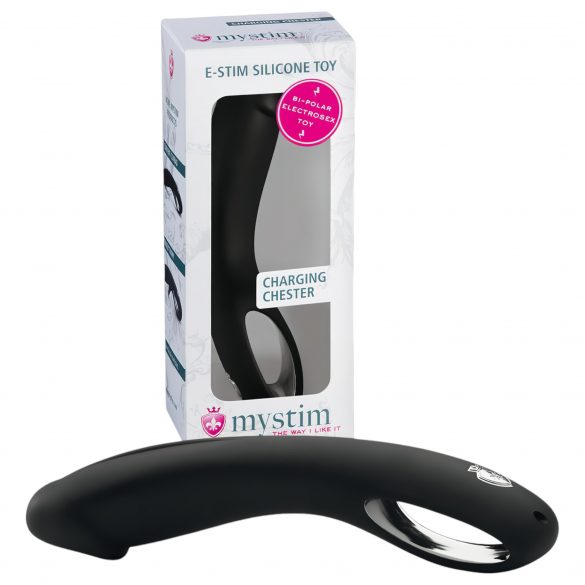 Sure! The product name translated from Hungarian to Romanian is:

/ mystim Charging Chester - dildo electric din silicon