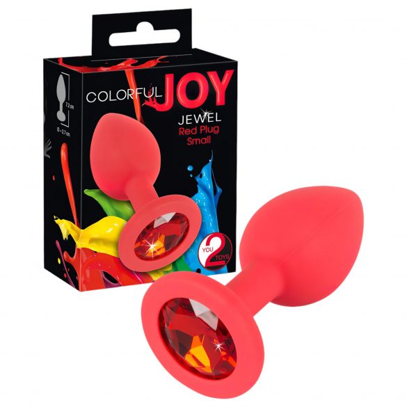 Colorful Joy - dildo anal din silicon, mic (roșu) 