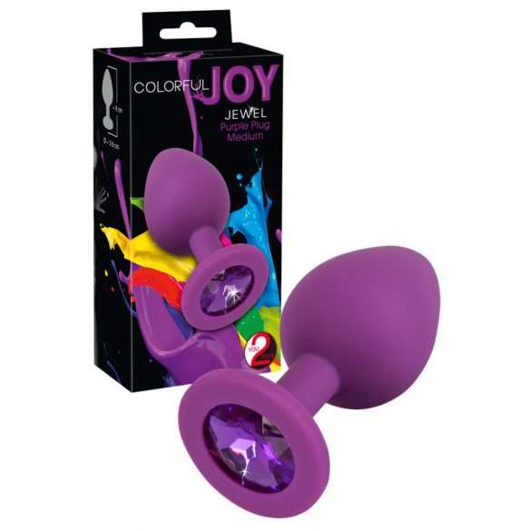 Colorful JOY - dildo anal de silicon - mărime medie (violet)