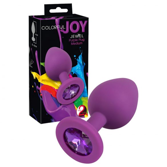 Colorful JOY - dop anal din silicon - mediu (mov)