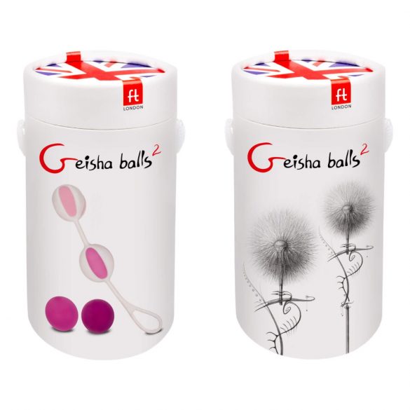 Geisha Balls 2 - set bile vaginale variabile (roz-alb) 