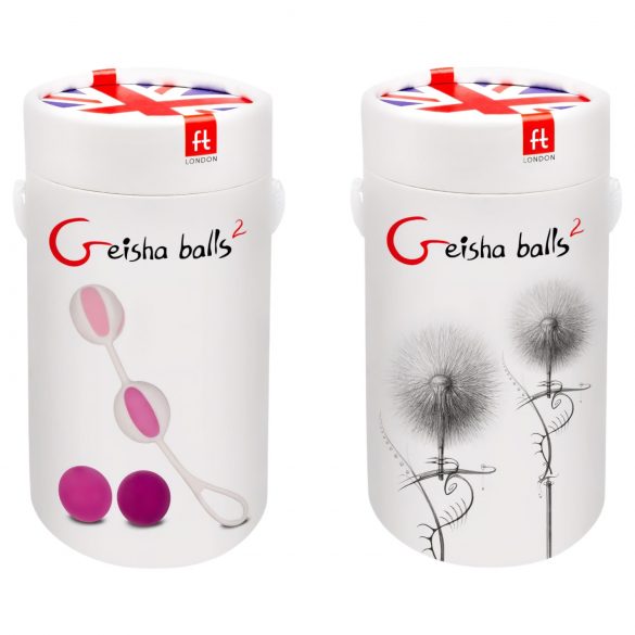 Geisha Balls 2 - set bile vaginale variabile (roz-alb) 