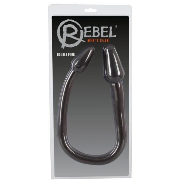 Dildo anal cu dublu dop - Rebel (negru) 