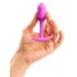 b-vibe Snug Plug 1 - dildo anal cu greutate internă (55g) - roz 