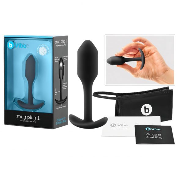 b-vibe Snug Plug 1 - dop anal cu greutate internă (55g) - negru