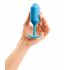 Plug anal b-Vibe Snug 3 cu două bile - albastru (180g) 