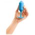 b-vibe Snug Plug 3 - dop anal cu bile duble (180g) - albastru