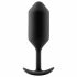 b-vibe Snug Plug 3 - dildo anal cu două bile (180g) - negru 