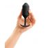 b-vibe Snug Plug 3 - dildo anal cu două bile (180g) - negru 