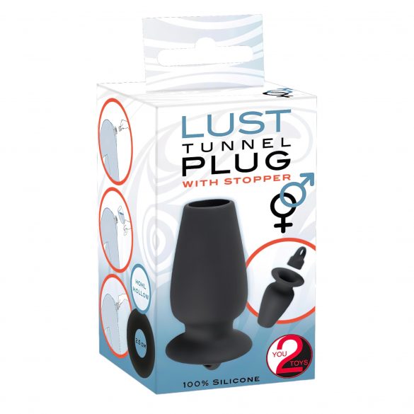 You2Toys - Tunelul Plăcerii - dildo anal dilatator cu închidere (negru) 