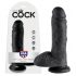 King Cock 8 dildo cu testicule (20 cm) - negru