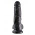 King Cock 8 dildo cu testicule (20 cm) - negru