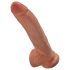 King Cock 9 dildo cu testicule (23 cm) - maro