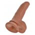 King Cock 9 dildo cu testicule (23 cm) - maro