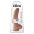 King Cock dildo cu testicule (23 cm) - maro
