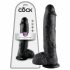 King Cock 10 dildo cu testicule (25 cm) - negru