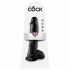 King Cock 10 dildo cu testicule (25 cm) - negru