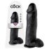 King Cock 12 dildo mare cu testicule (30 cm) - negru