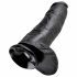 King Cock 12 dildo mare cu testicule (30 cm) - negru