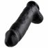 King Cock 12 dildo mare cu testicule (30 cm) - negru