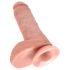 King Cock 8 dildo cu testicule (20 cm) - natur