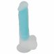 Dildo cu ventuză și testicule, fosforescent You2Toys (albastru) 