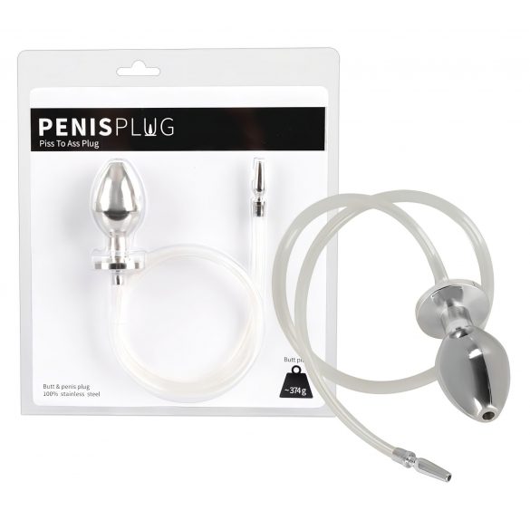 Plug anal cu dilatator uretral - dildo anal oțel cavitar 