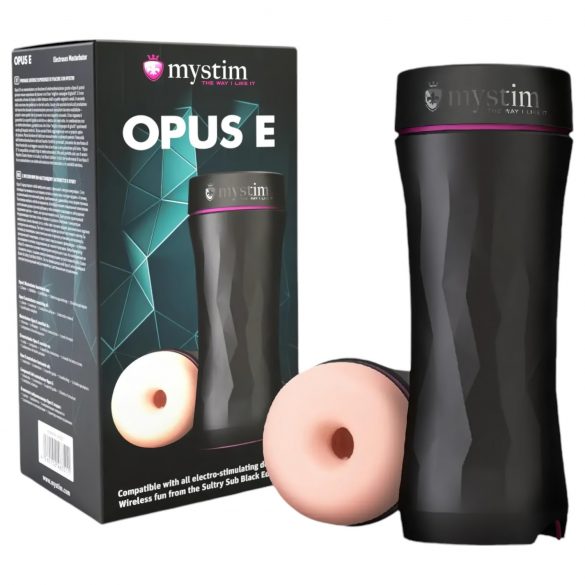 mystim Opus E Donut - masturbator electric (natur-negru) 