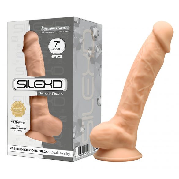 Silexd 7 - dildo cu ventuză - 17,5cm (natural) 