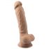 Silexd 7 - Dildo cu ventuză, 17,5 cm (piele naturală)