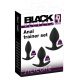 Set de dildo-uri anale din silicon Black Velvet (3 piese) - negru 