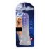 Dildo transparent cu talpă - 19,5 cm (lila) 