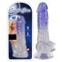 Dildo transparent cu talpă - 19,5 cm (lila) 