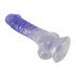 Dildo transparent cu talpă - 19,5 cm (lila) 