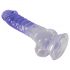 Dildo transparent cu talpă - 19,5 cm (lila) 