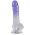 Dildo transparent cu talpă - 19,5 cm (lila) 