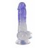 Dildo transparent cu talpă - 19,5 cm (lila) 