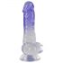 Dildo transparent cu talpă - 19,5 cm (lila) 