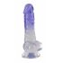 Dildo transparent cu talpă - 19,5 cm (lila) 