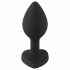 You2Toys Butt Plug - dildo anal cu piatră albă (negru) 