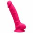 Silexd 7 - dildo flexibil cu ventuză - 17,5 cm (roz) 