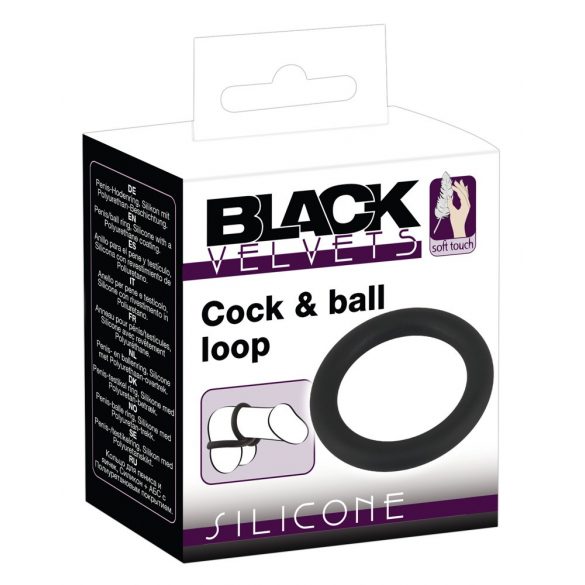 Black Velvet - inel de silicon pentru penis (negru) - 5cm 