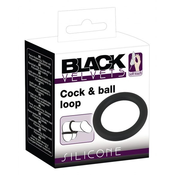 Black Velvet - inel pentru penis din silicon (negru) - 5cm