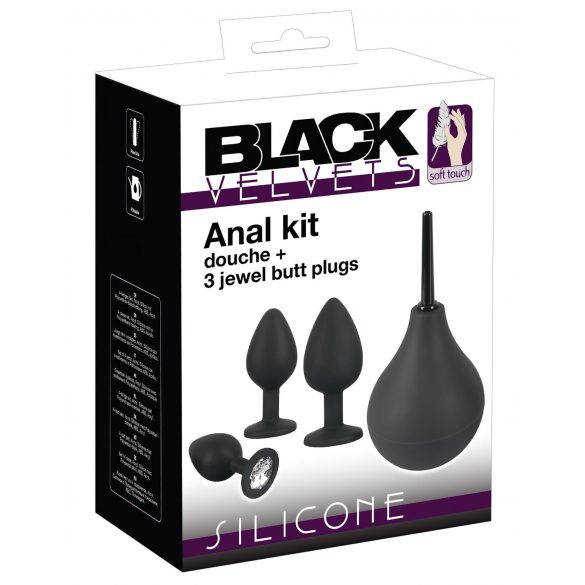 Set Black Velvet - set de dopuri anale (4 piese) - negru