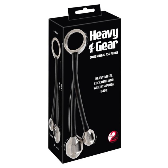 You2Toys Heavy Gear - inel anal cu greutate (negru-argintiu) 