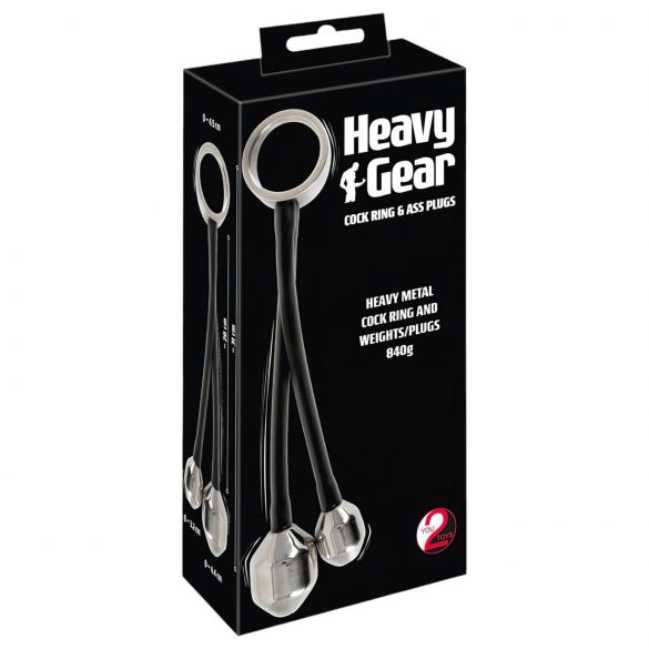 You2Toys Heavy Gear - inel anal cu greutate (negru-argintiu) 