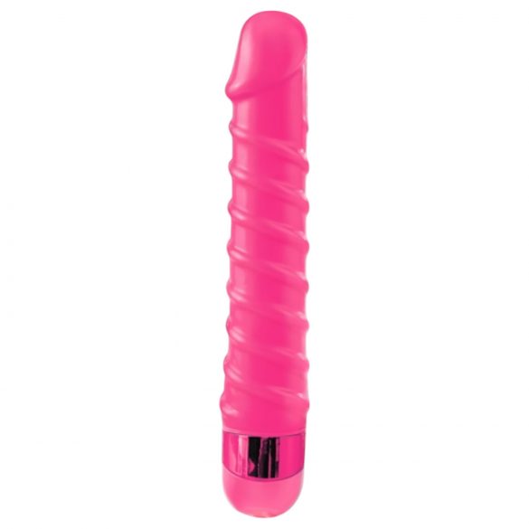 / Classix Candy Twirl - vibrator falic cu spirală pentru sex (roz)