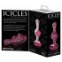 Icicles Nr. 75 - dildo anal din sticlă, cu inimă (roz) 